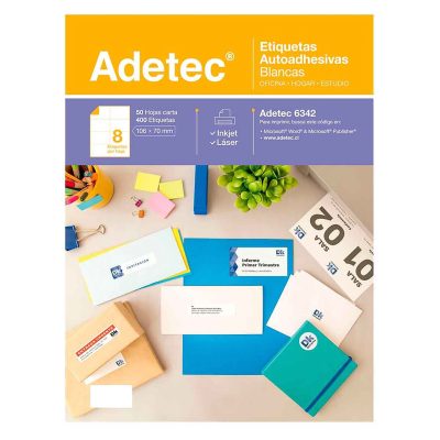 Etiquetas Autoadhesivas Blancas Adetec 6312