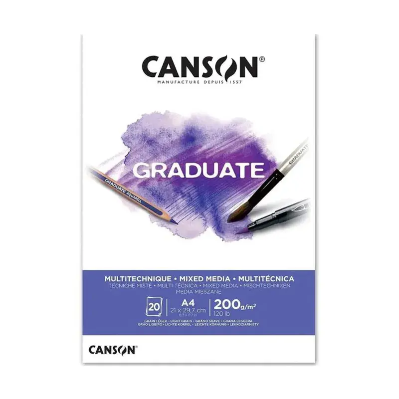 Pad Mix Media A4 200Grs 20Hjs Graduate Canson