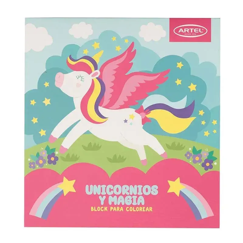 Block Para Colorear Unicornio Magia 20x20cm Artel