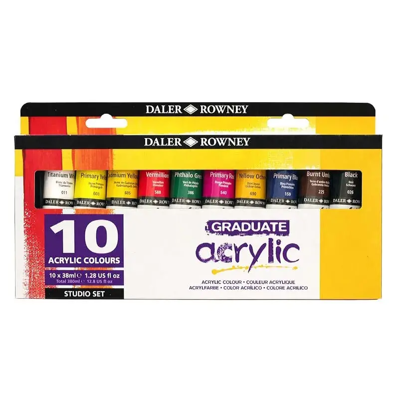 Set AcrÃlico 10 Colores 38ml Graduate