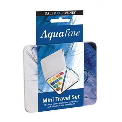 Aquafine Mini Travel Tin 10 Col Daler Rowney