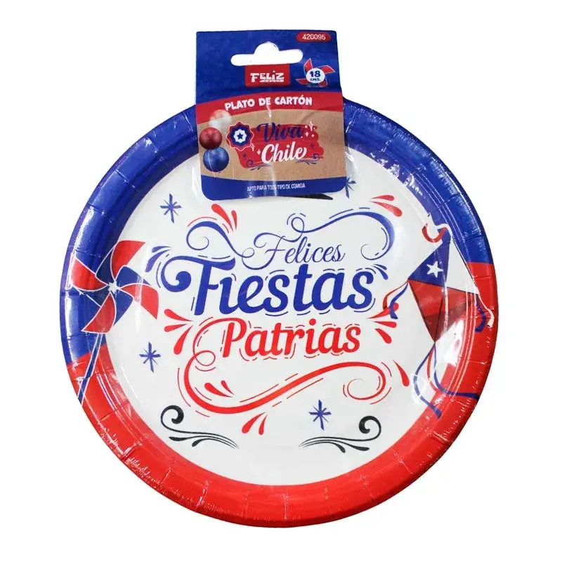 Platos Fiestas Patrias 18cm 6Und