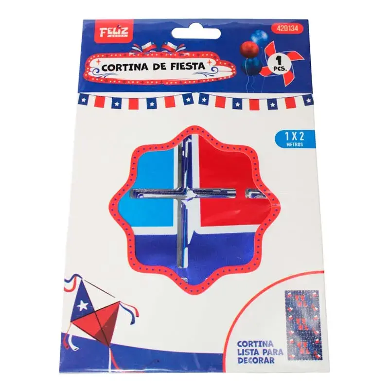 Cortina Azul Viva Chile 1x2Mts