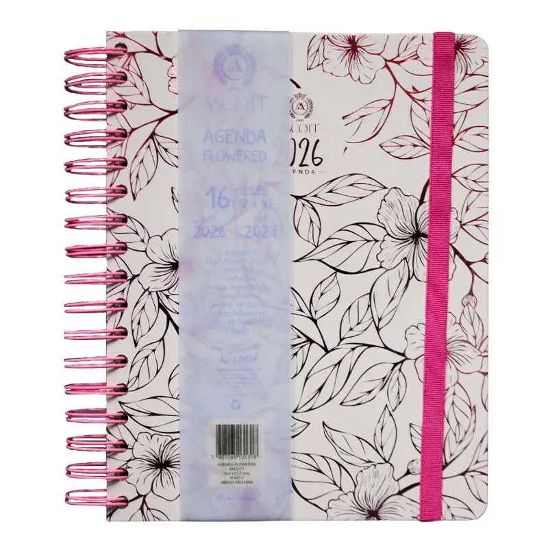 Agenda Con Espiral Flowered 22x17.1cm Ascott - Imagen 2