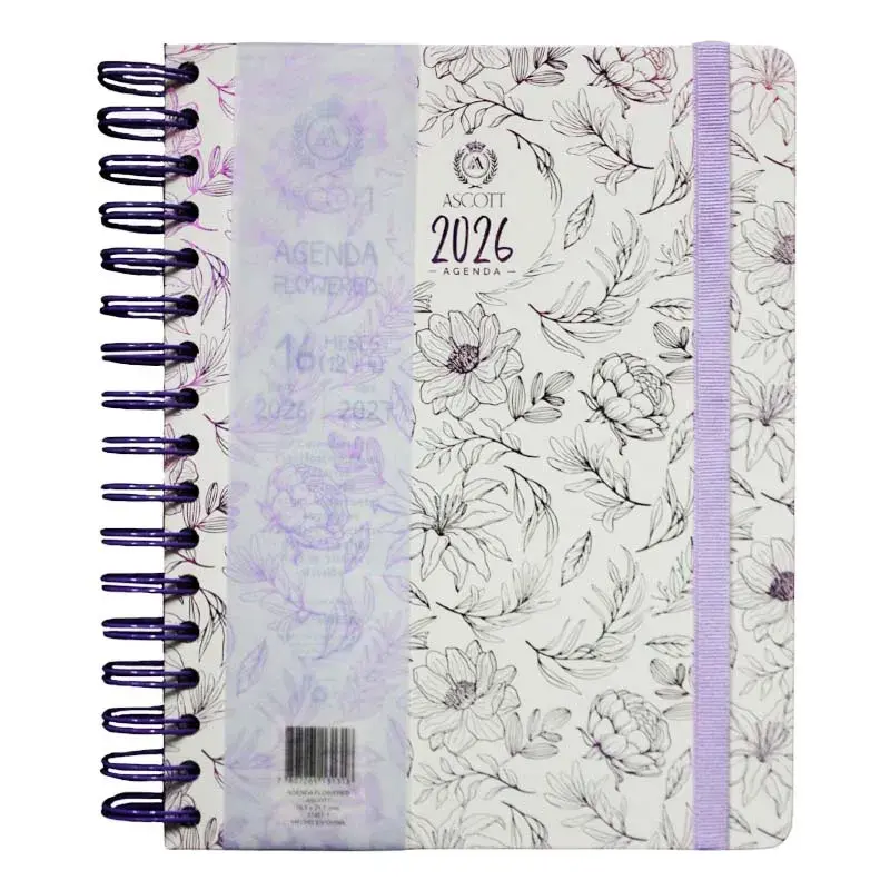 Agenda Con Espiral Flowered 22x17.1cm Ascott - Imagen 3