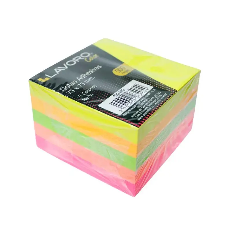 Notas Adhesivas 75X75Mm 5 Color Neón 500Hj Lavoro