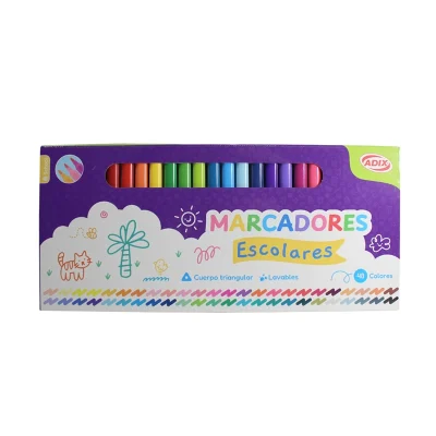 Set Marcadores 48 Colores Lavables Adix