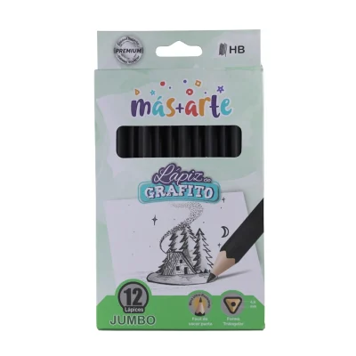 Lápiz Grafito Hb Jumbo Más Arte