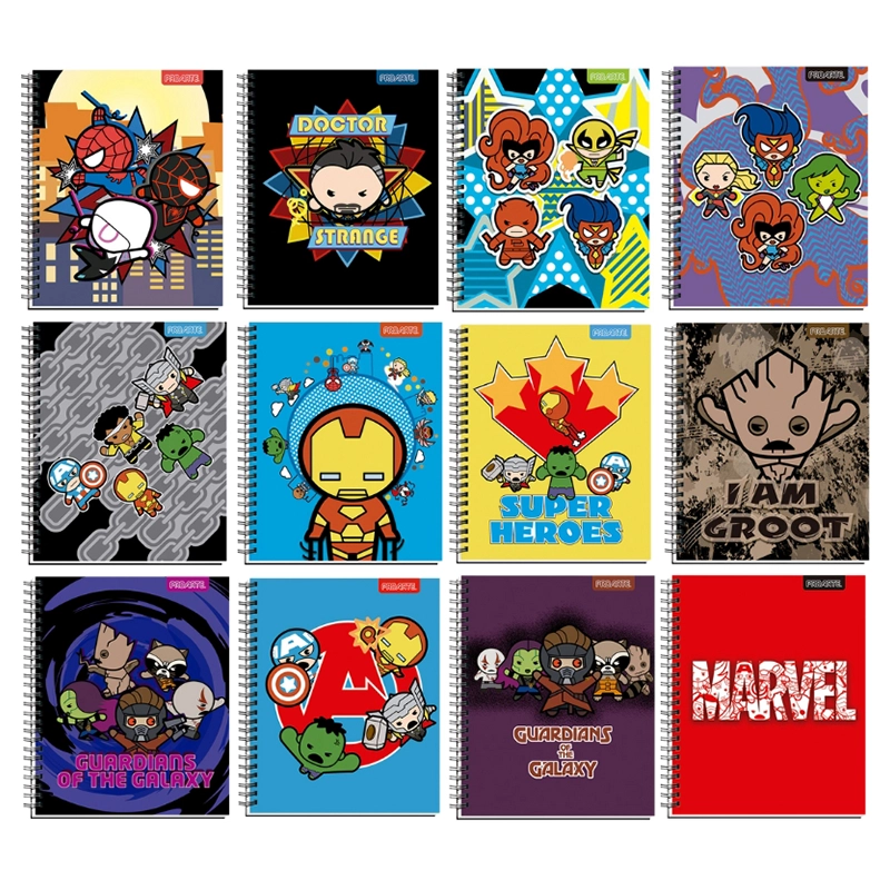 Pack 10 Cuadernos Universitarios 7Mm T/D Marvel Kawai Proarte