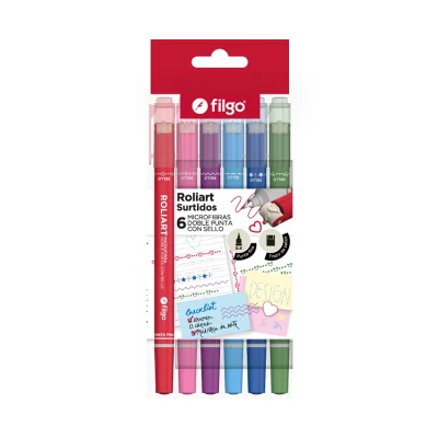 Roliart Doble Punta C/Sello 6 Colores Filgo