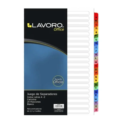 Separador Oficio Índice Letras A-Z