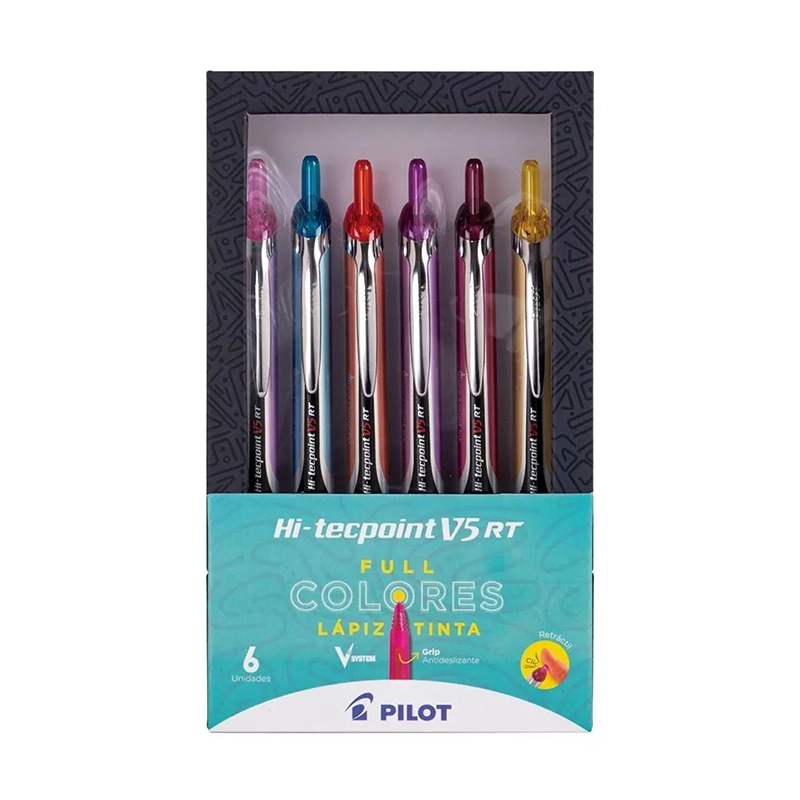 Set 6 Lápiz Tinta Hi-Tecpoint 0.5 Pilot