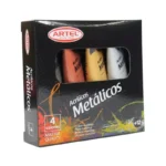 Set de Pintura Acrílica Artel 4 Colores Metalizados
